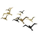 S/3 METALLIC FLOCK WALL DECOR